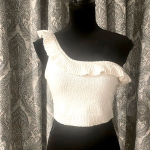 URBAN OUTFITTERS knit, one shoulder crop sweater top